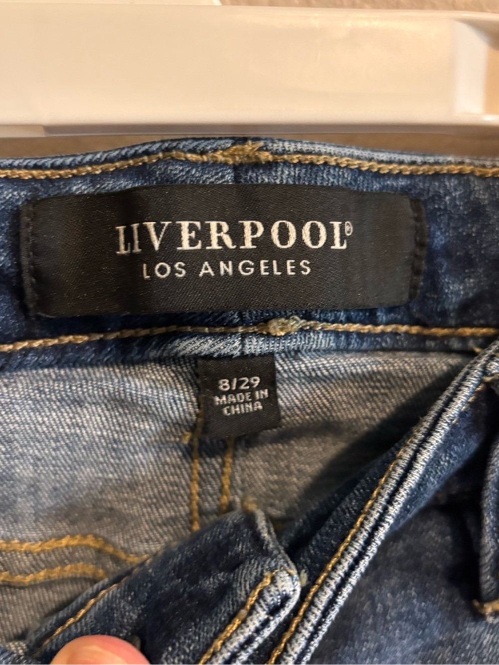 Liverpool Dark Blue Cropped Flare Jeans with Raw Hem 8/29 - Picture 2 of 4